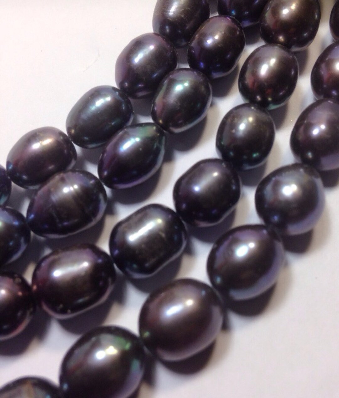 AAA 9x11mm Baroque Rice Freshwater Pearl Peacock Oval Loose Pearl --16 ...