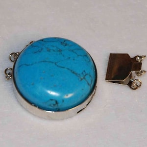 Blue Turquoise Clasp for Three strands design clasp, 25mm pearl beading design clasp-----Promotion for designers DIY