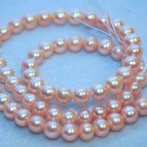 Full strand  15.5" AAA 7-7.5mm 8-9mm Freshwater pearl, perfect clean pearl Natural color silvered Pink Round off potato Pearl, deal sale