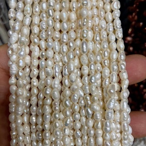 Seed Pearl Baroque Rice Pearl Freshwater Pearl Ivory White 2.5mm 3-3 ...
