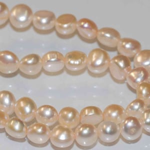 AA+ 8mm  Corn Nugget Baroque Pearl Freshwater Pearl natural shell champagne pink 15&#39;&#39; full strand 52pc loose pearl beads Wholesale #CB6060