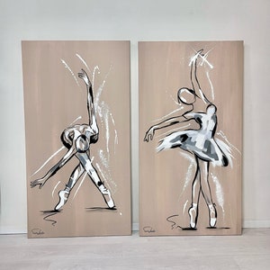 Ballerina Art Canvas, Ballet Dancer Original Painting, Abstract Ballerina Painting, Ballet Dancer Art, Modern Canvas Art, Dancer Wall Art