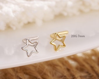 20G Star Nose Stud, Gold Nose stud, indian nose jewelry, nose piercing
