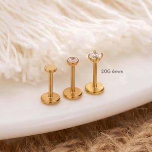 20G 3PCS Implant Grade Titanium Nose Ring/Threadless flat back Nose Stud/Nose jewelry/Tiny Nose Jewelry/Nose Piercing/Minimalist Jewelry