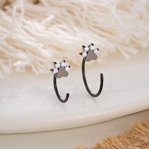 20G Titanium Black Pet Nose Ring Single Pierced/Black Nose Hoop/Minimalist Hoop Earring/Nose Piercing/Twist Piercing Hoop/Black Friday