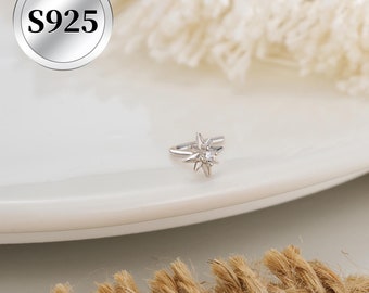 925 Sterling Silver Hexagram Star Nose Stud 20G/L shape Nose Ring/Tiny Nose Piercing/Small Nose Jewelry/Nose Barbell/Minimalist Jewelry/Gift