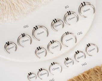 Horseshoe Pincher/Nose Septum Ring 16G,14G,12G,10G,8G/Plugs Stretchers Gauged Septum Hoops/Septum Expander Stretching