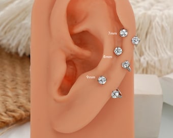18G Dainty Horseshoe Earrings/internally threaded/Lip Hoop/Septum Ring/Nose Piercing/Septum Hoop/Cartilage earrings/Helix ring/Nose hoop