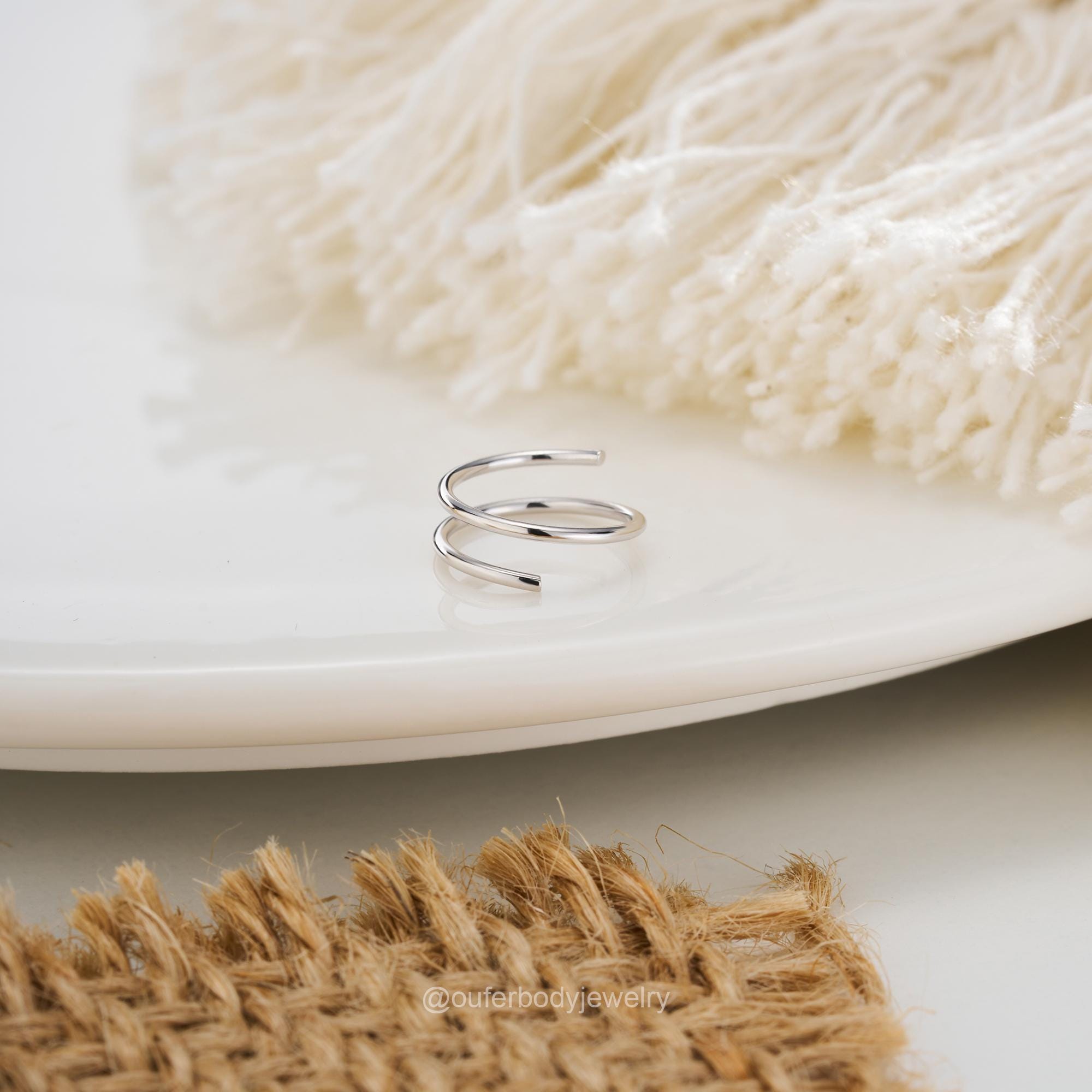 Titan Piercing Naso Gioiello Naso Spina IN 1mm Spirale E 2,5mm - Foto 7