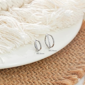 20 g dubbele edelsteen hoepel/knuffeloorbellen/knuffelhoepel/neusknop/edelsteenoorbellen/oorbellen/neusring/lipring/neusring/oorbellen