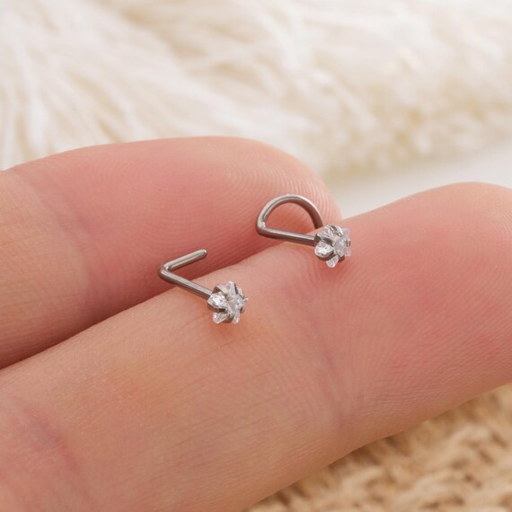 Vite Per Narice In Titanio: Piercing Al Naso Da 20 G Con Gemma - Foto 14