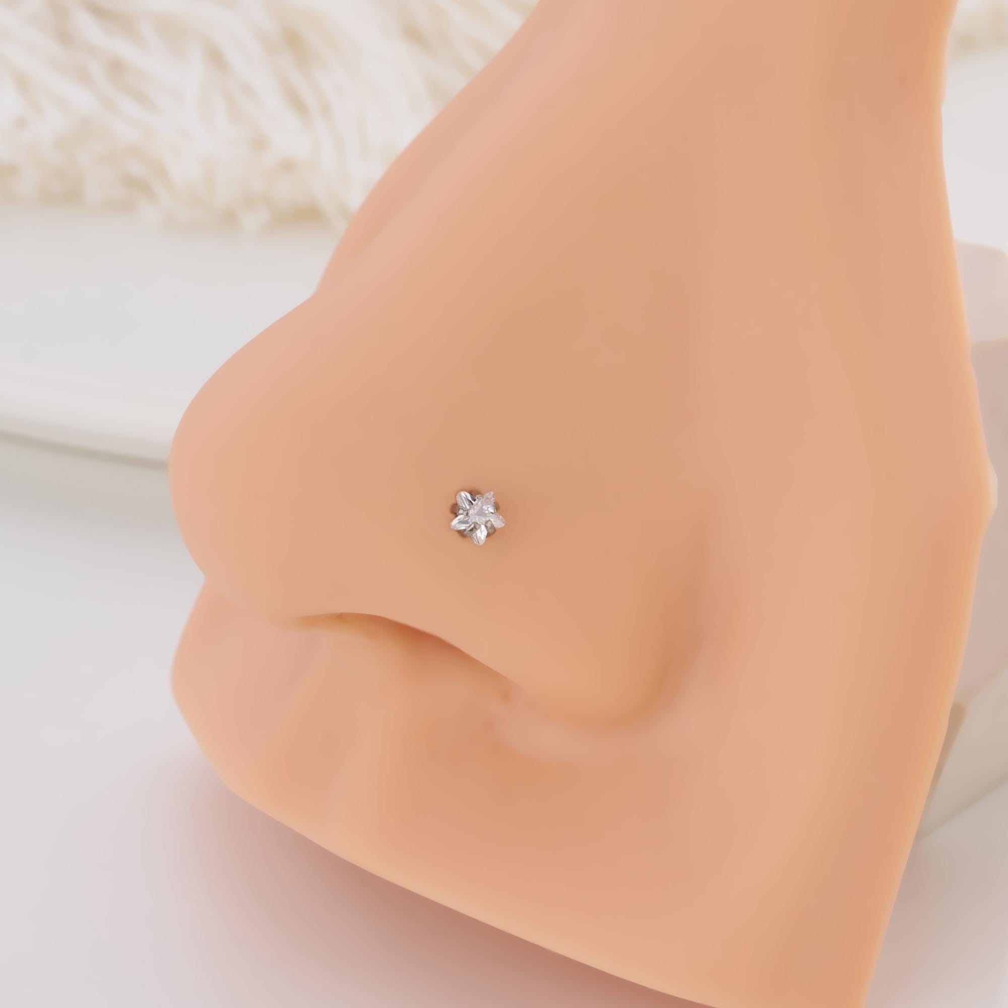 Vite Per Narice In Titanio: Piercing Al Naso Da 20 G Con Gemma - Foto 5