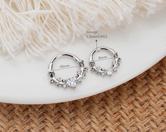 16G Twist Heart Clicker Hoop/Nose Septum Ring/Nose Ring/Conch Hoop/Hoop Earring/Clicker Hoop/Daith/Tragus Hoop/Septum Hoop/Helix