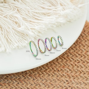 16g Rainbow Bright Clicker Hoop/Cartilage Ring/Nose Ring/Conch Hoop/Hoop Earrings/Clicker Hoops/Daith Hoop/Tragus Hoop/Nose Hoop/Earrings