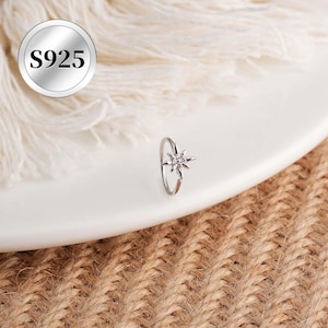 20G 925 Sterling Silver celestial Nose Ring/silver Nose Hoop/Minimalist Hoop Earring/Nose Piercing/Twist Piercing Hoop/Dainty Earring/Gifts