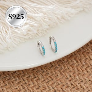 16g ターコイズ イヤリング/軟骨イヤリング/イヤリング フープ/ヘリックス/耳たぶピアス/メデューサピアス/リップピアス/ダングルイヤリング/ハギーズイヤリング