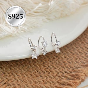 20g dangle gem earrings/huggie earrings/huggie hoop nose ring/gemstone earrings/Hoop Earrings/Nose Ring/nose hoop/Nose stud/earrings