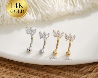 14k ソリッド ゴールド ベリー リング/性器/クリトリス/フード ピアス