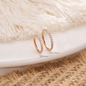 16g Rose Gold Bright Clicker Hoop/Cartilage Ring/Nose Ring/Conch Hoop/Hoop Earrings/Clicker Hoops/Daith Hoop/Tragus Hoop/Nose Hoop