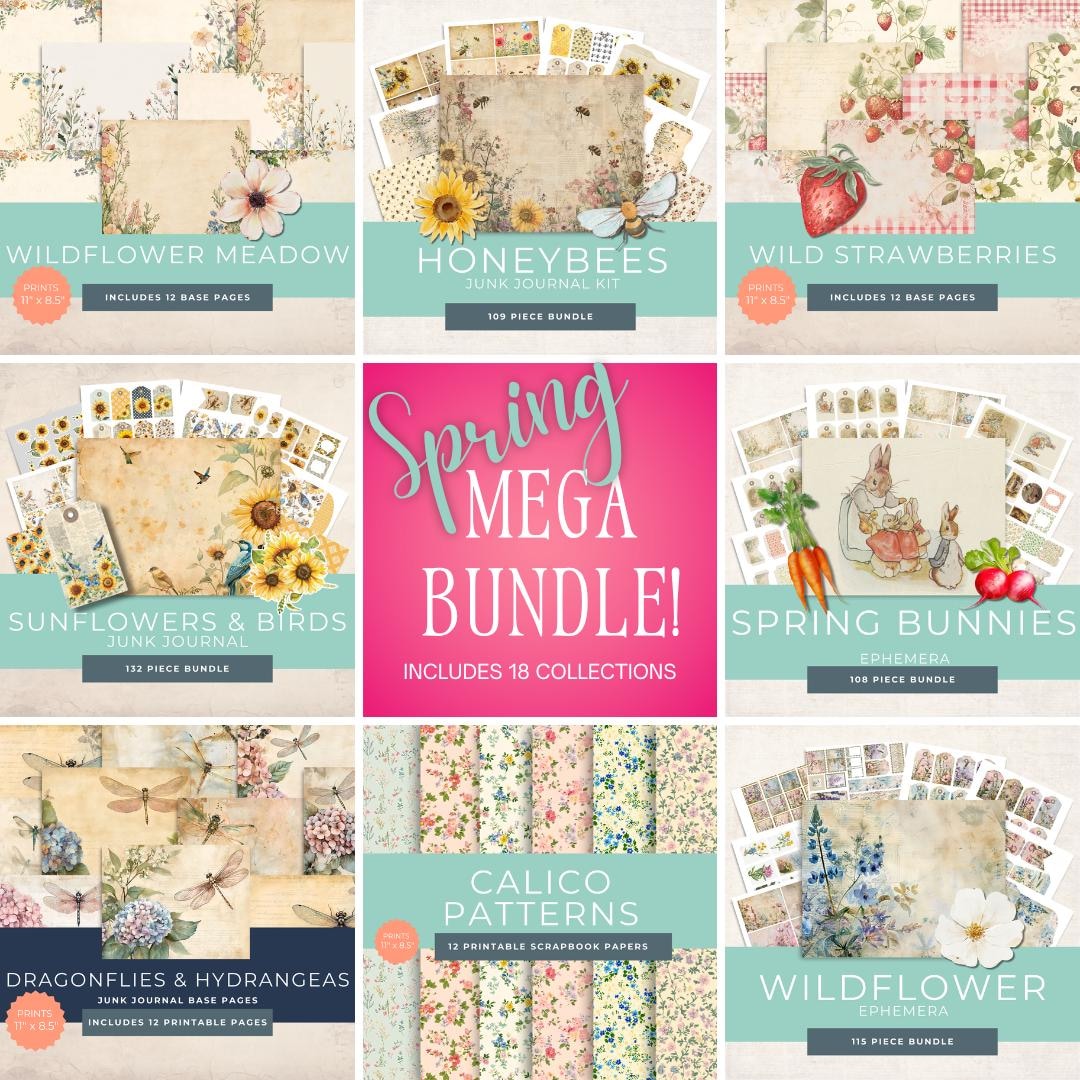Spring Junk Journal Mega Bundle – All Access Pass – Vintage Ephemera ...