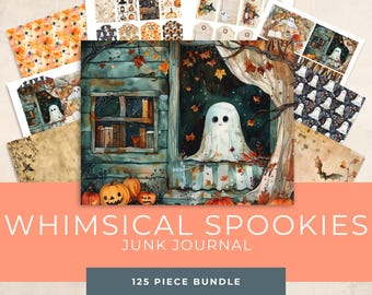 Whimsical Junk Journal Kit - Cottagecore Halloween - Dark Gothic Ephemera - Digital Scrapbook