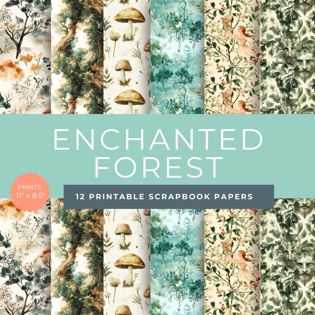 Enchanted Forest Junk Journal Kit - Fantasy Collage Printable ...