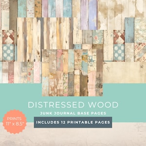 Papel digital de madera desgastada, fondo con textura de tablones de madera rústica desgastada, álbum de recortes, páginas de diario basura