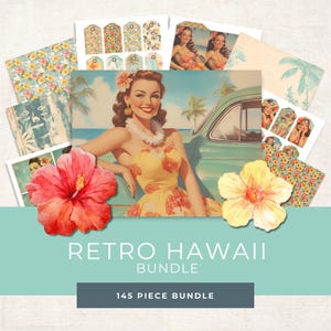 Hawaii Junk Journal Kit, Tropical Scrapbook, Beach Ephemera, Digital Download, Printable Journal, Hawaiian Art