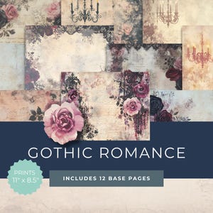 Kit elegante per diario gotico spazzatura - Incantevole arte vittoriana - Dark Romance Digital Papers