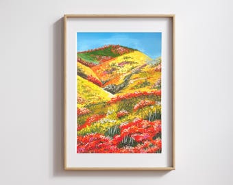 The Blooming Path- Art Print of Original Gouache Painting on Fine Art Paper