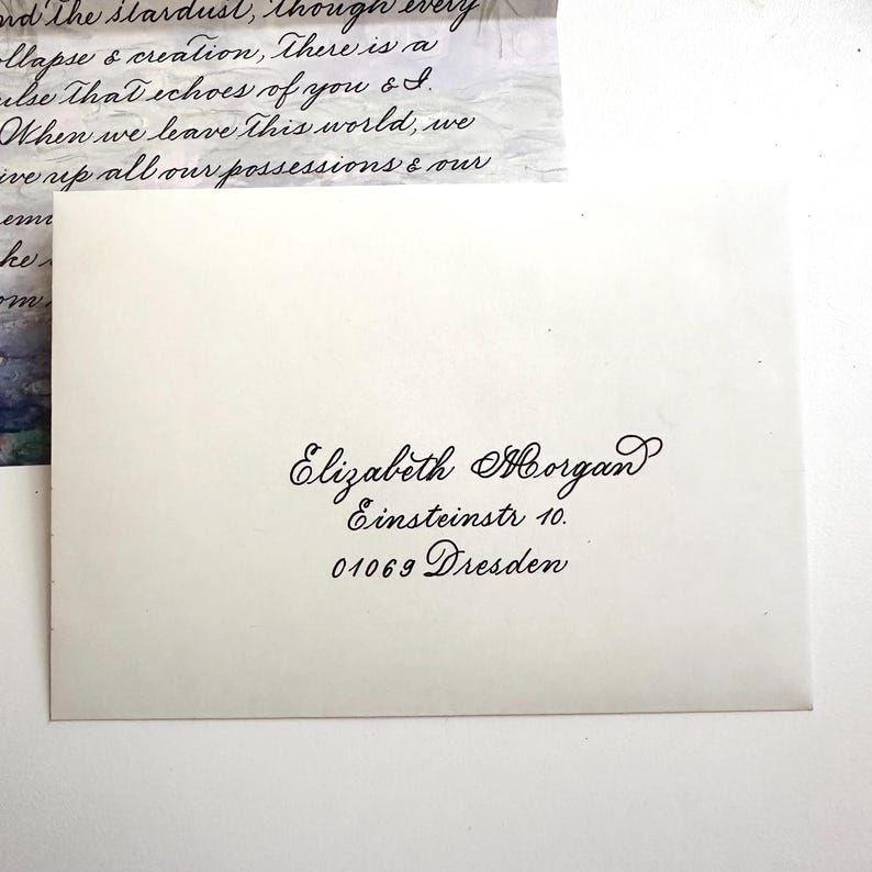 Custom Calligraphy Letter Monet Water Lily Pond Paper Handwritten ...