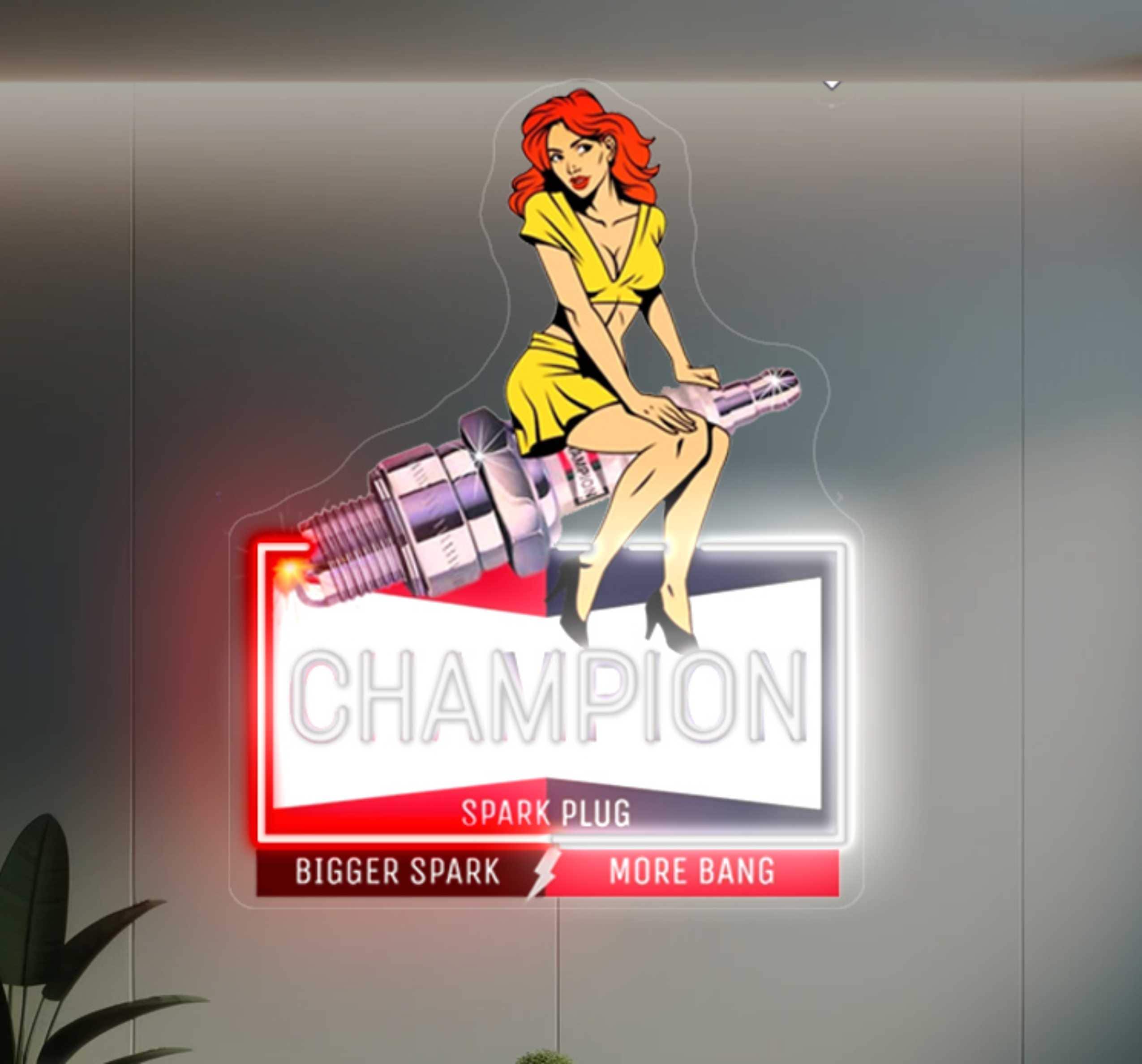 Champion Spark Plug Sign - Etsy