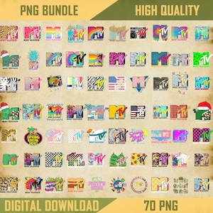MTV PNG Bundle, Musik Fernsehen, 80er Jahre, 90er Jahre TV, MTV PNG Digital Download