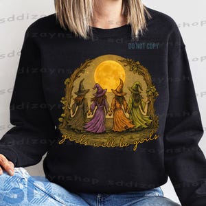 Spooky Girly Halloween Witch PNG: Retro Girls Design (Digital Download)