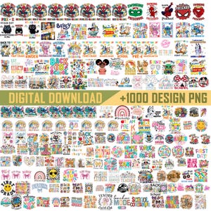 1000+ Back to School PNG Mega Bundle, Cute Classroom Sublimation, Coquette Bow, Disney Design, Preppy School Graphics for Teachers &Students