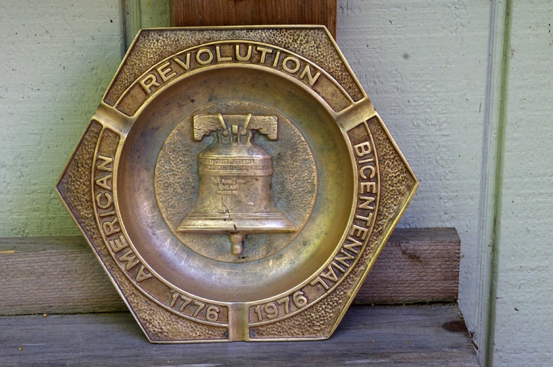 Vintage Brass Bicentennial Ashtray