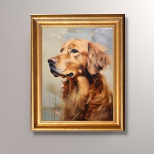 Vintage Golden Retriever Portrait Digital Download, Antique Art, Dog Portrait, Pet Portrait, Golden Retriever Art,Golden Retriever Printable