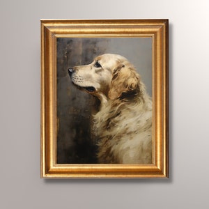 Vintage Golden Retriever Art Print, Golden Retriever Fine Art, Antique Art Print, Golden Retriever Print, Golden Retriever Painting