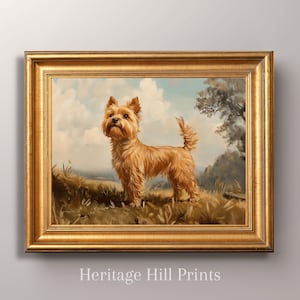 Antique Yorkshire Terrier Portrait Painting, Brown Yorkie Art Print, Brown Yorkie Portrait, Yorkie Wall Art, Dog Portrait,Pet Memorial,Gift