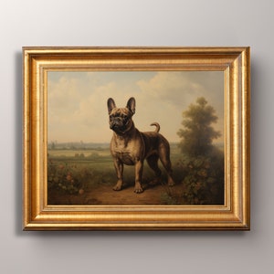 Stampa Bulldog francese vintage, dipinto Bulldog francese, ritratto Bulldog, arte Bulldog, arte antica, ritratto di animali domestici, ritratto di cane, arte murale, regalo