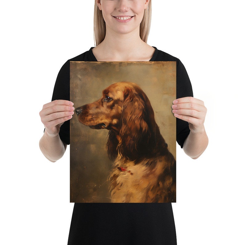 Vintage Cocker Spaniel Portrait Painting, Antique Art Print, Cocker ...