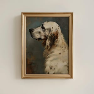 Estampe représentant un setter anglais ancien, cadeau pour les amoureux des chiens