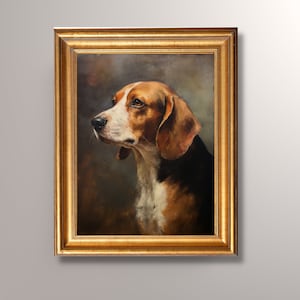 Stampa artistica antica di Beagle, dipinto di Beagle, ritratto di Beagle, ritratto di cane, memoriale di animali domestici, ritratto di animali domestici, Beagle vintage, regalo per il proprietario di cane, arte murale