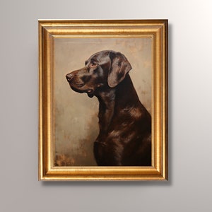 Vintage Chocolate Labrador Portrait Print, Labrador Art Print, Chocolate Lab Portrait, Antique Art, Gift, Dog Portrait, Pet Portrait