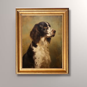 Ritratto di Springer Spaniel Inglese d'epoca, Stampa artistica di Springer Spaniel Inglese, Arte antica, Ritratto di animale domestico, Ritratto di cane, Regalo per la perdita di un animale domestico