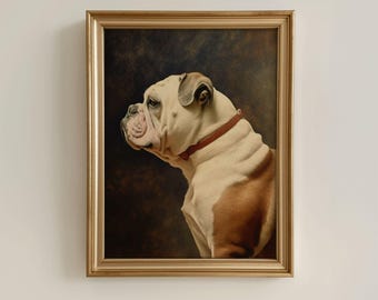 Antique English Bulldog Portrait Art Print