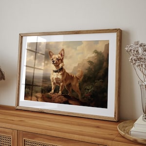 Vintage Chihuahua Portrait Malerei, digitaler Download, Kunstdruck, antike Kunst, bedruckbar, Haustier Portrait, Hunde Portrait, Wandkunst, Chihuahua Kunst