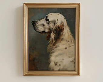 Vintage English Setter Portrait Digital Download, Irish Setter Painting, Irish Setter Art, Antique Art, Printable Wall Art,Pet Memorial,Gift