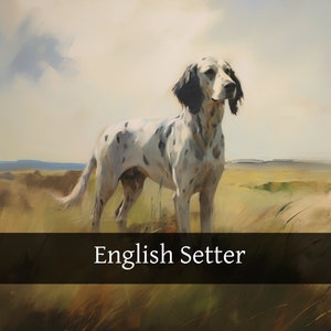 English Setter Portrait Painting Art Print, English Setter Print ...