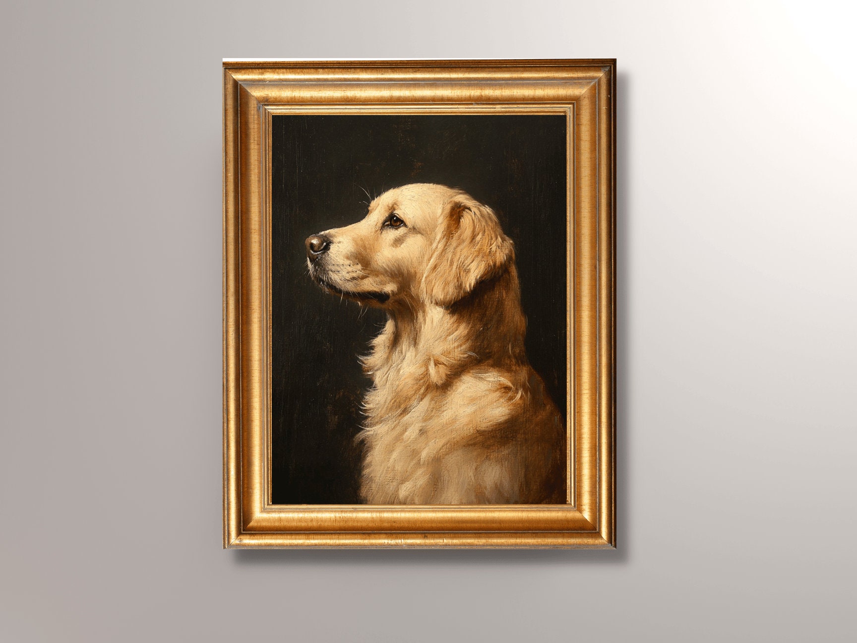 Vintage Golden Retriever Fine Art Print, Golden Retriever Art, Golden Retriever Portrait, Golden Retriever Painting, Antique Art Print, Gift